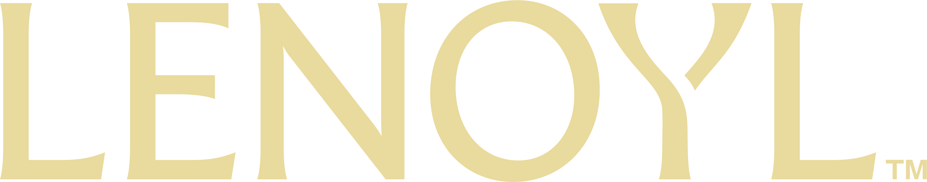 Gold 'LENOYL' logo with a trademark symbol on a white background
